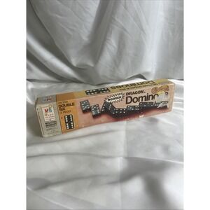 Vintage Dragon Double Six Wooden‎ Dominoes Milton Bradley 1970 28 Pieces Game
